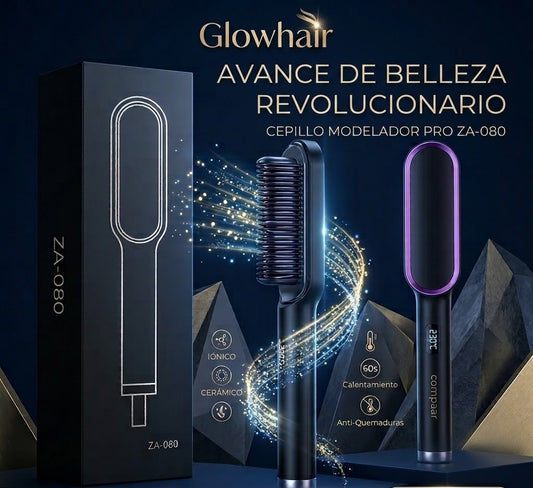 GlowHair® - Cepillo Alisador de Iones 3 en 1